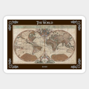 Vintage Map of the Old World: 1691 Sticker